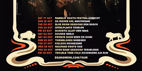 Dean Owens & The Sinners (Nijmegen – Netherlands ’26) — muziek in Gelderland