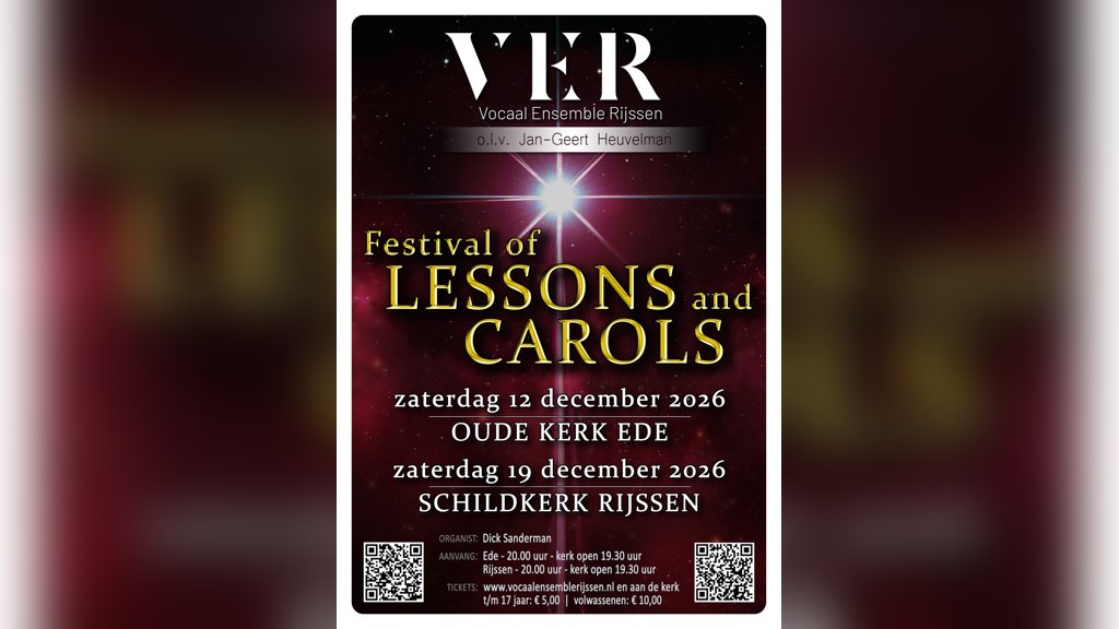 Vocaal ensemble rijssen met festival of lessons and carols in ede in Ede