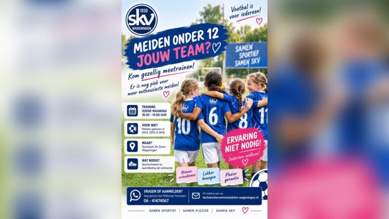 Meidenvoetbal bij SKV Wageningen – kom gezellig meetrainen! — sport in Gelderland